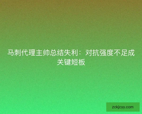 马刺代理主帅总结失利：对抗强度不足成关键短板