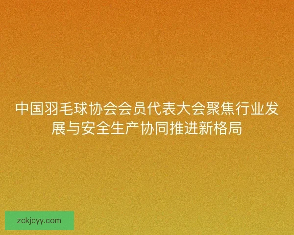 中国羽毛球协会会员代表大会聚焦行业发展与安全生产协同推进新格局